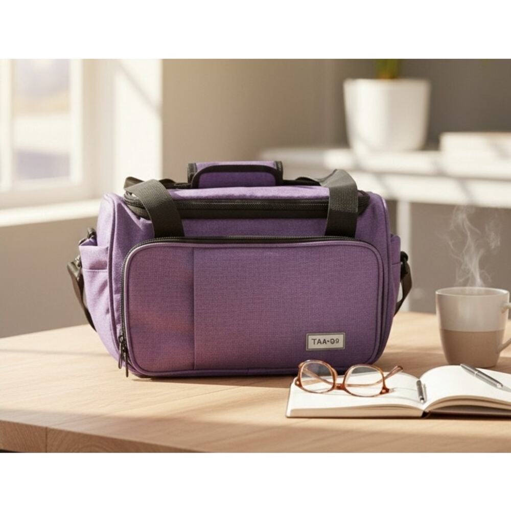 Sucipi Knitting Bag Organizer Purple Yarn Storage Tote Project Bag 14x10x